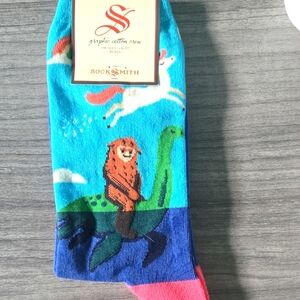 SockSmith Unicorn Big Foot And Lochness Cotton Socks One Size Fits Most NWT New
